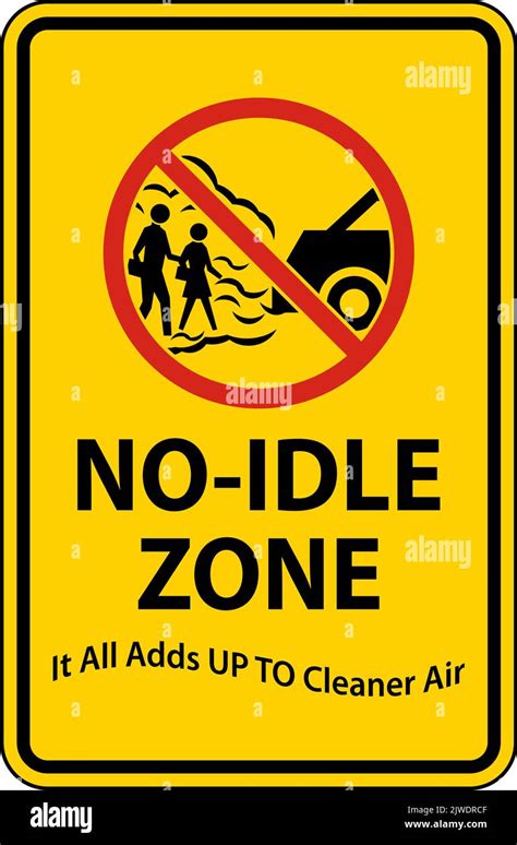 No Idle Zone Sign On White Background Stock Vector Image And Art Alamy