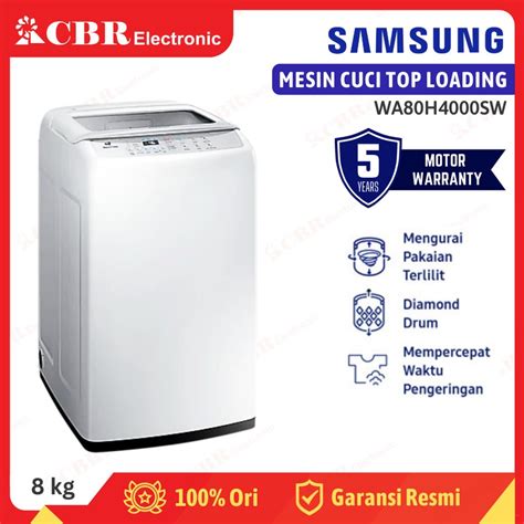 Jual Mesin Cuci SAMSUNG Top Loading 8 Kg WA80H4000SW Shopee Indonesia