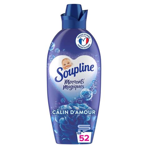 SOUPLINE Adoucissant liquide concentré câlin d amour 52 lavages 1 2l