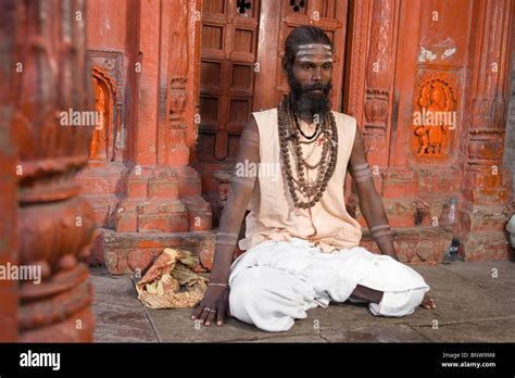Portrait Of A Sadhu Meditating Stock Photo Alamy