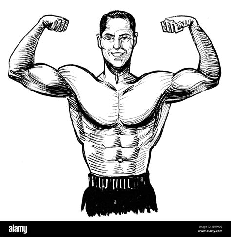 Flexing Bicep Drawing Illustration About Ink Drawing Of A Flexing Biceps