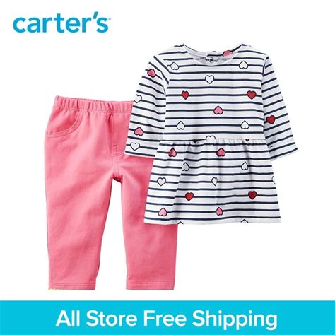 Carters 2 Piece Baby Children Kids Clothing Girl Summer Heart Top