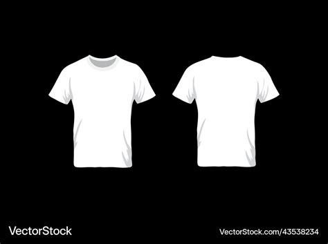 Blank white t-shirt template front and back view Vector Image