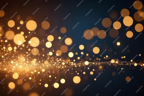 Premium Photo Golden Bokeh Lights Background