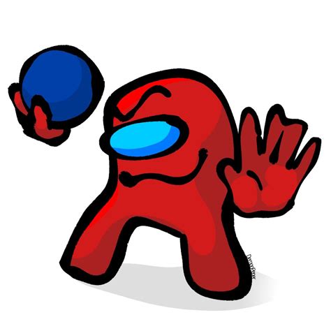 Red Cartoon Character Reaching For A Ball