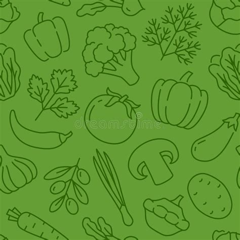 Food Background Vegetables Seamless Pattern Healthy Eating Tomato