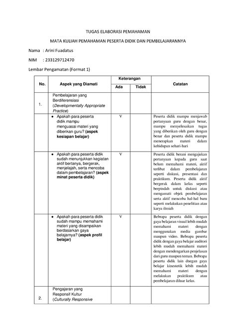 Topik 1 Elaborasi Pemahaman Lembar Pengamatan PPDP TUGAS