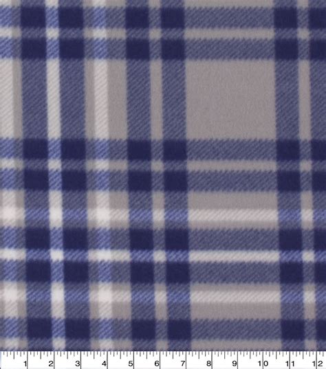 Blizzard Fleece Fabric Navy Gray Bryer Plaid Joann