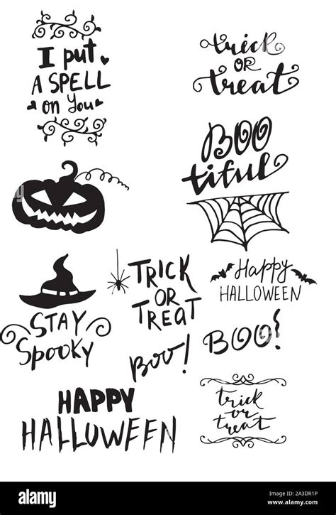 Happy Halloween Hand Drawn Creative Calligraphy Stock Vector Image