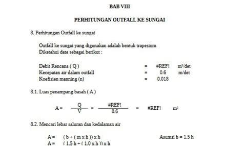 Perhitungan Outfall Ke Sungai Sipilpedia