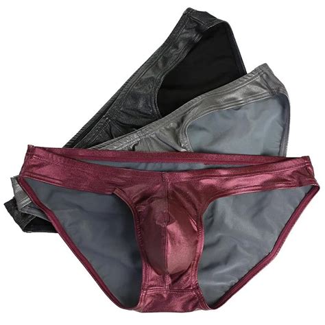 Underpants Faux Leather Mens Underwear Briefs Gay Penis Pouch Sexy