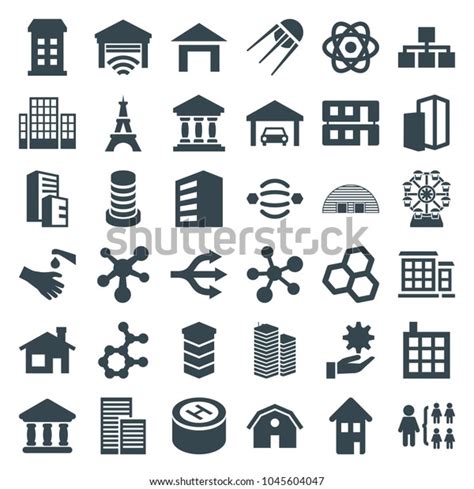 Structure Icons Set Editable Filled Stock Vector Royalty Free