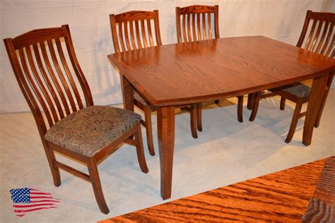 Amish Made Oak Dining Room Set Galveston Table With Carleton Chairs Warm And Inviting This