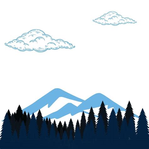 Mountain and trees 16664612 Vector Art at Vecteezy