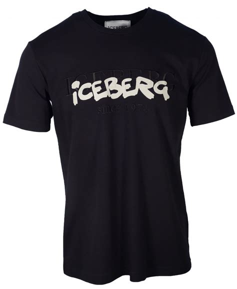 Iceberg T Shirt Emb Print Logo Front F027 6307