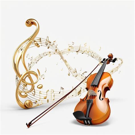 Violin And Music Png Image White Background Premium Ai Generated Image