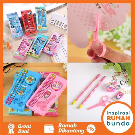 Jual Alat Tulis Stationary Sekolah Set Paket Alat Tulis 5 In1 Shopee