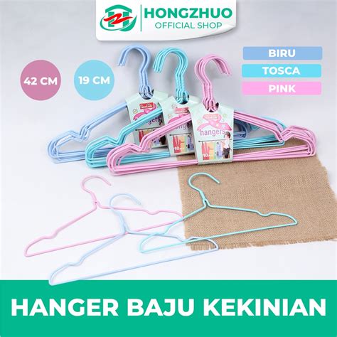 Jual Hongzhuo Hanger Kawat Stainless Hanger Warna Warni Isi 10Pcs