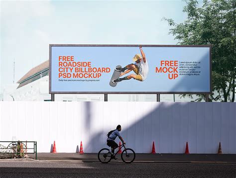 Free Roadside City Billboard Mockup | Ocean Mockups