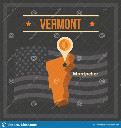 Map Of Vermont State Vector Illustration Decorative Design Stock Vector Illustration Of