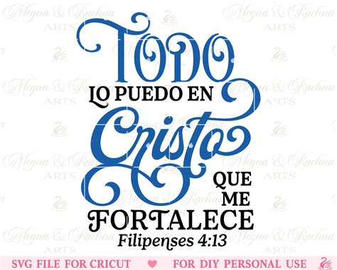 Todo Lo Puedo En Cristo Que Me Fortalece Svg Cristo Svg Etsy Espa A