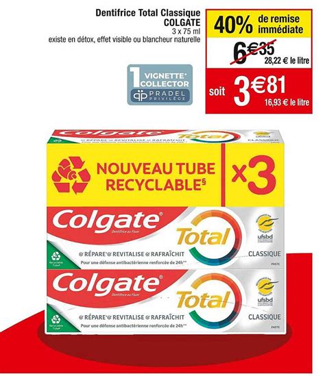 Promo Dentifrice Total Classique Colgate Chez Cora ICatalogue Fr