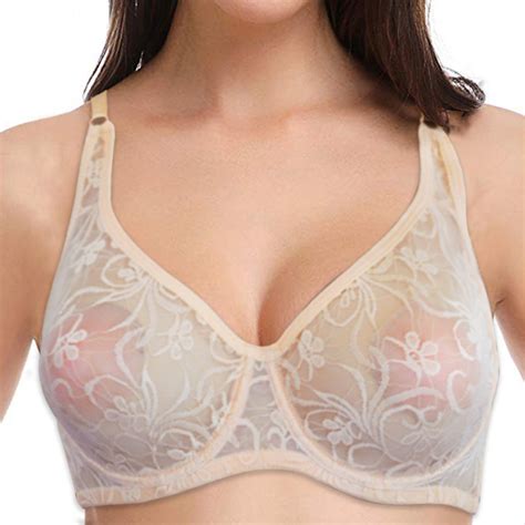 Plus Size Aa Dd Sexy Bras Lace Sheer Brassiere Ladies Women Bralette Unlined Bra Ebay