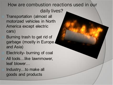 Combustion Reaction Examples In Everyday Life