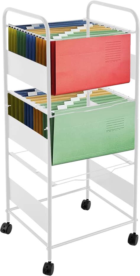 Amazon 3 Tiers Metal Rolling File Carts Hanging Files Movable