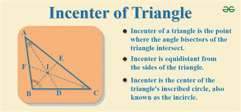 Incenter Of A Triangle Definition Property Formula Examples