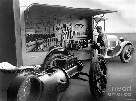 1920s Auto Mechanic With Truck And Tools Photograph By Retrographs Pixels