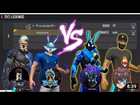 WHITE 444 RUOK FF VS RAISTAR RIGADA FF ONE TAP KINGS VS INDIAN LEGEND