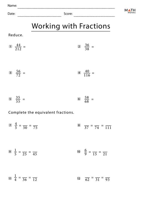 Fractions Worksheets Grade 7 Math Monks - FractionsWorksheets.net