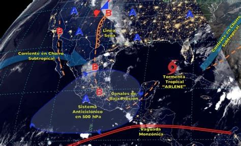 Calor lluvia y vientos Onda cálida y canales de baja presión