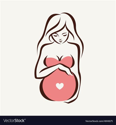 Pregnant Woman Symbol Stylized Sketch Royalty Free Vector