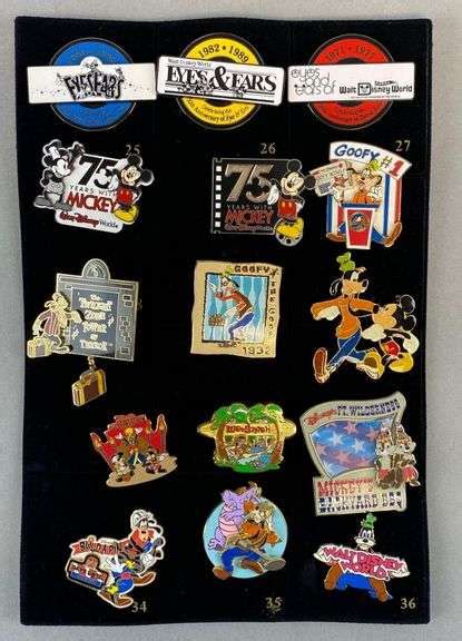 Group Of 15 Disney Enamel Pins Matthew Bullock Auctioneers