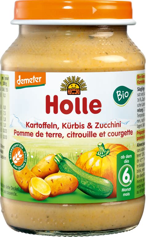 Holle Petit Pot Bio Demeter Pommes De Terre Citrouille Courgette