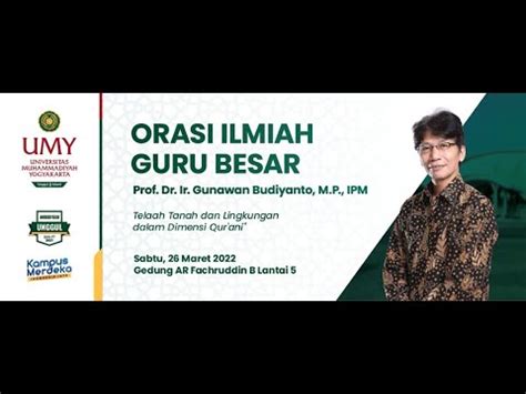 Orasi Ilmiah Guru Besar Prof Dr Ir Gunawan Budiyanto M P Ipm