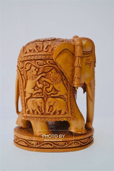 Sandalwood Hand Carved Elephant Statue With Base At Rs 12340 Wood