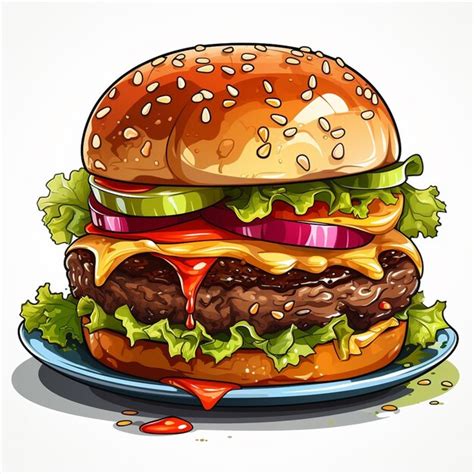 Vektor Hamburger Lebensmittel Illustration Fast Restaurant Icon Design