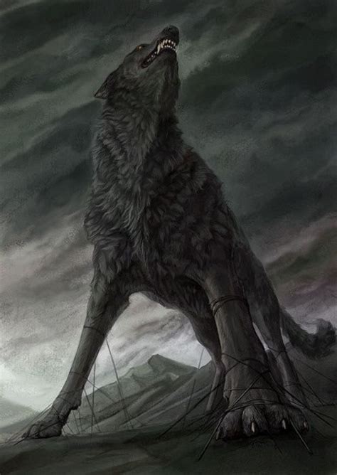 Fenrir, Loki's son, foretold to kill Odin during Ragnarök... | Norse ...