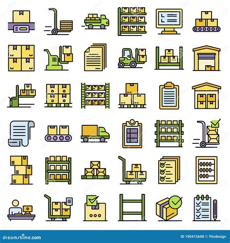 Inventory Icons Set Vector Flat Stock Vector Illustration Of