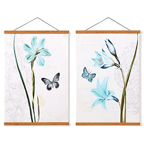 2 Pack Magnetic Poster Hanger Frame Teak Wood Magnet Poster Frame For