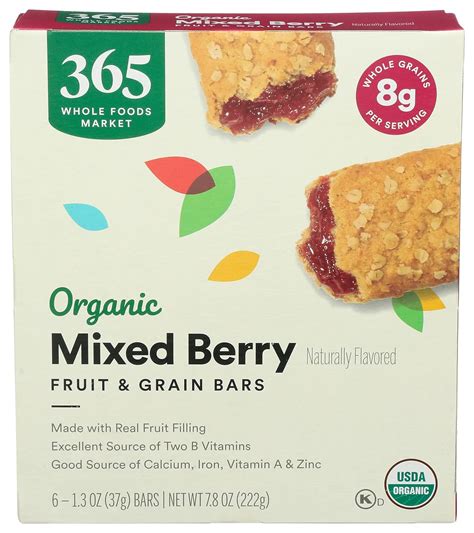 Amazon 365 By Whole Foods Market Bar Cereal Mixed Berry Low Fat