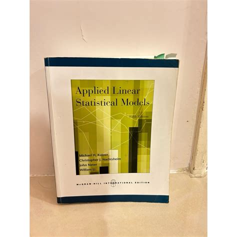 含運 Applied Linear Statistical Models 第五版 迴歸分析 統計學 機器學習 蝦皮購物