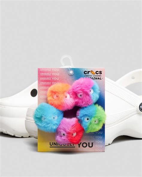 Crocs Fuzzy Puff Characters Jibbitz 5 Pack In Multi Free Shipping