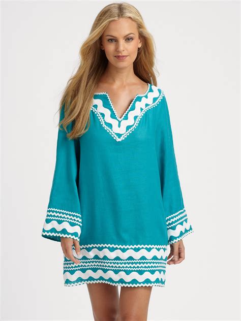 Milly Blue Embroidered Tunic Lyst