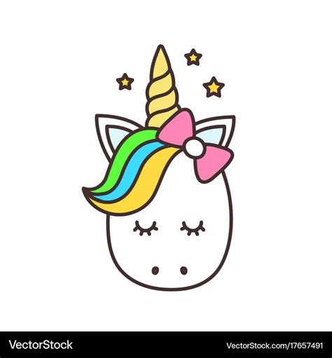 Cute Unicorn Cartoon Character Royalty Free Vector Image