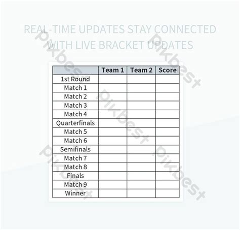 Real Time Updates Stay Connected With Live Bracket Excel Template