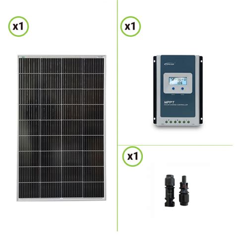 Kit Fotovoltaico Panel Solar Monocristalino W V Regulador De Carga